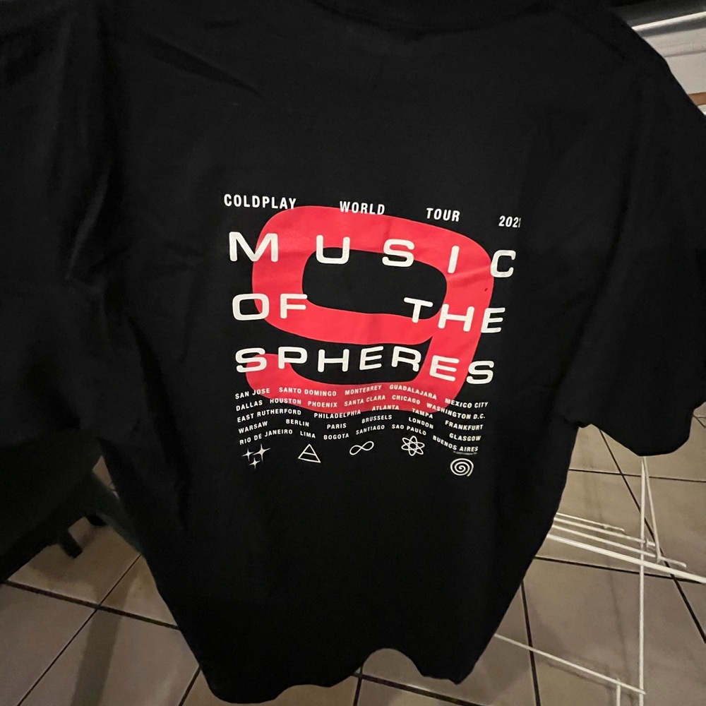 Coldplay Music of the Spheres tour shirt